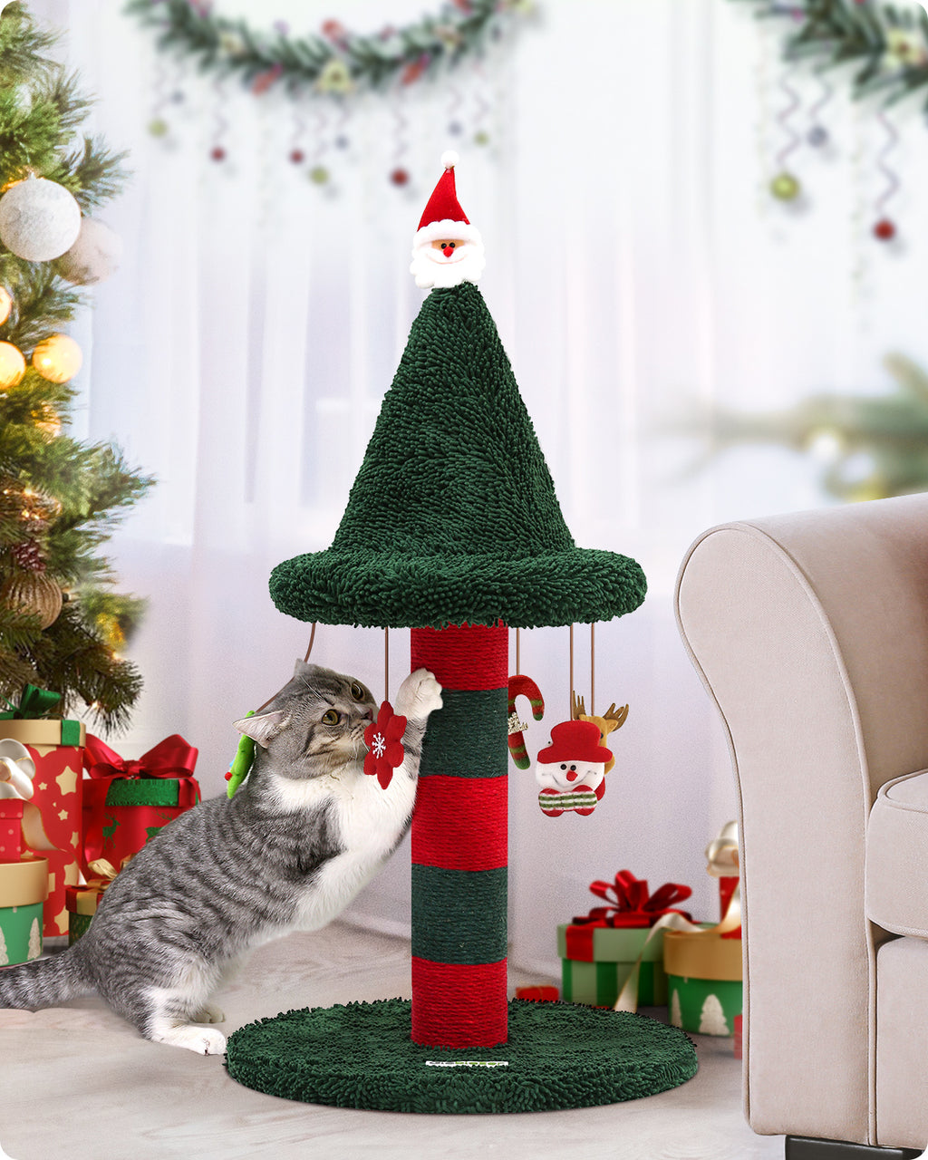 31 Inch Christmas Style Cat Scratch Post
