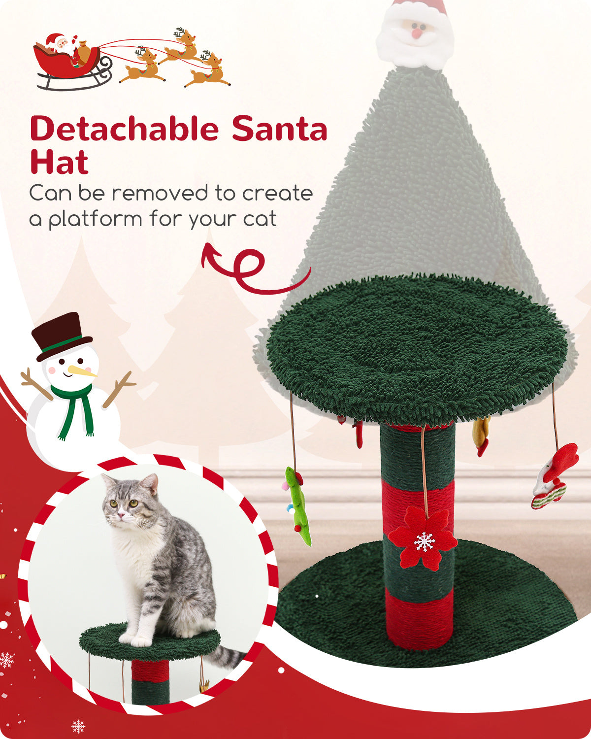 31 Inch Christmas Style Cat Scratch Post