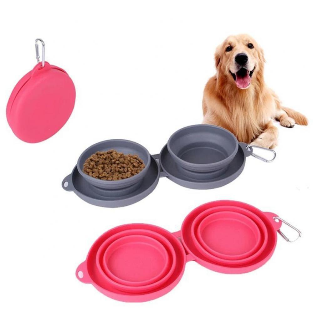 Pet Bowls – Foldable Double Rubber Feeder