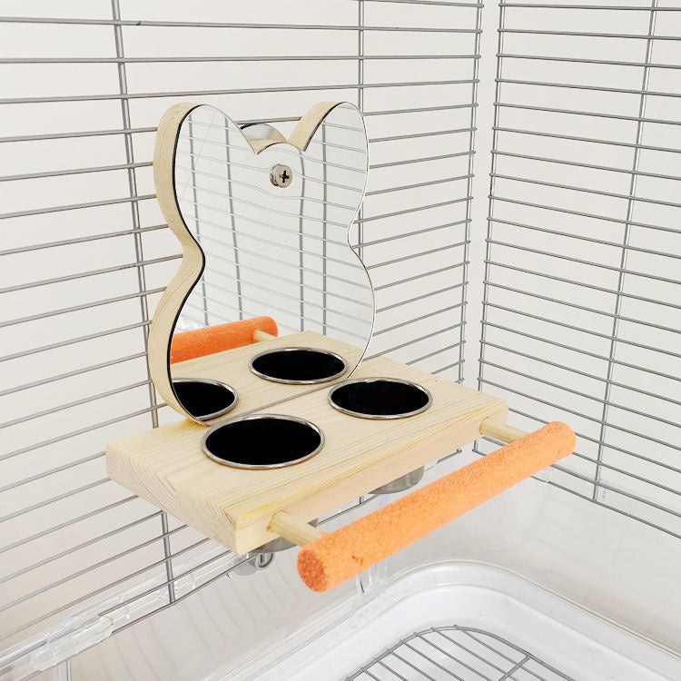 Parrot Puzzle Toy – Claw Stand & Food Cup