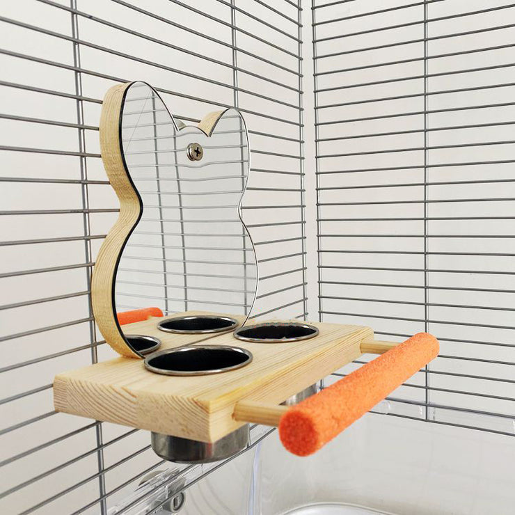 Parrot Puzzle Toy – Claw Stand & Food Cup