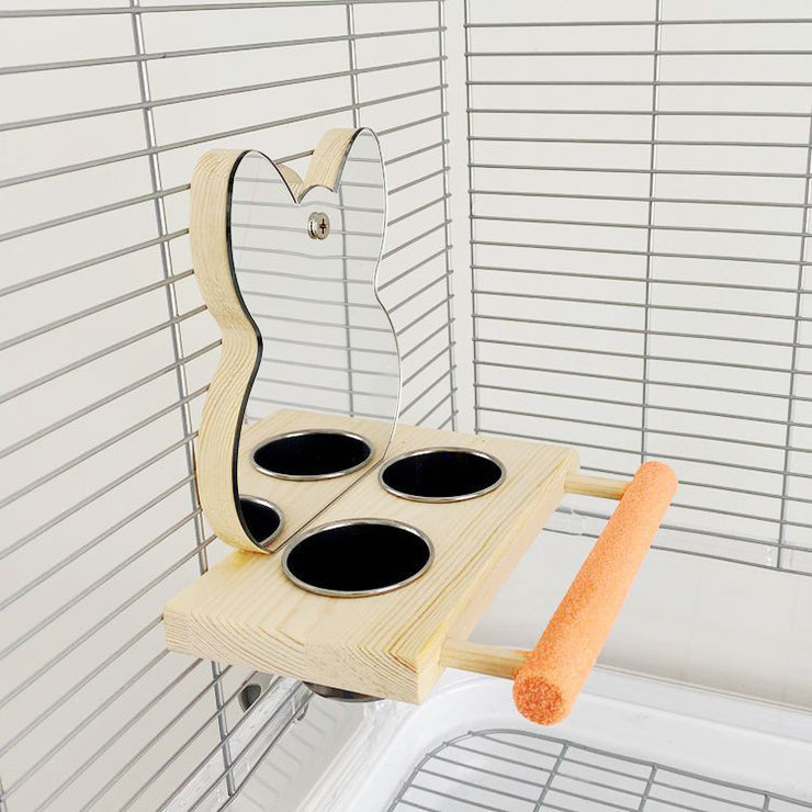 Parrot Puzzle Toy – Claw Stand & Food Cup