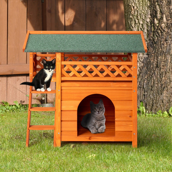 2-layer Fence, Green Asphalt Roof, Cat House
