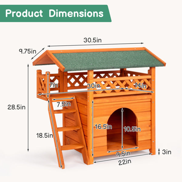 2-layer Fence, Green Asphalt Roof, Cat House