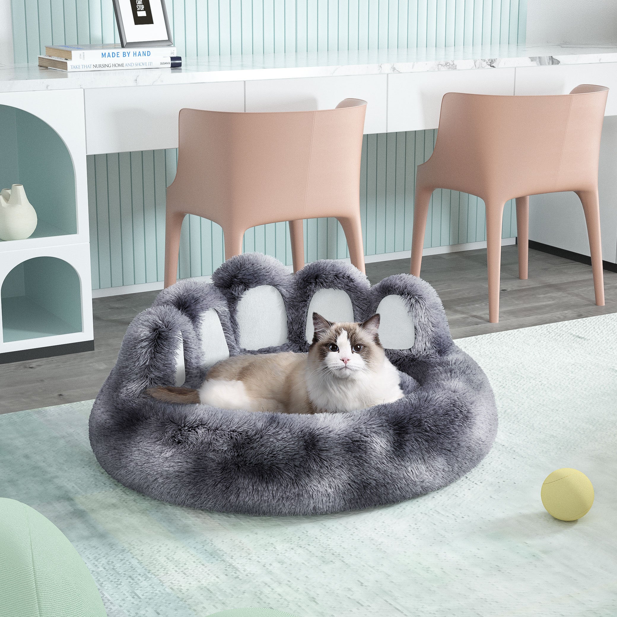 Dog Bed – Cozy Bear Paw Plush Bed