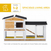 2 Storey Rabbit Hut Wooden Bunny Hut Small Animal House With Ramp