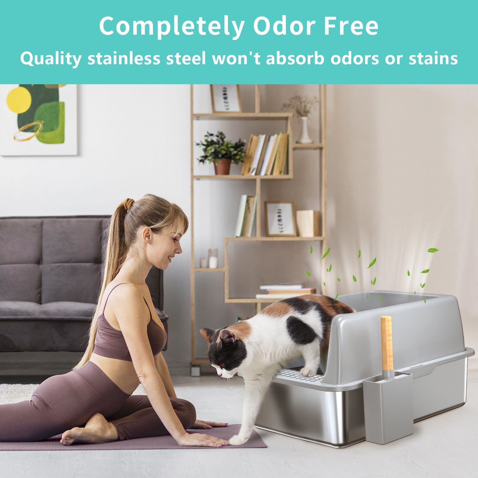 Cat Litter Box – Stainless Steel, Easy Clean