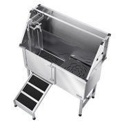 50 Inch Dog Grooming Bath Tub Stainless Steel W Ramp Water Filter Left