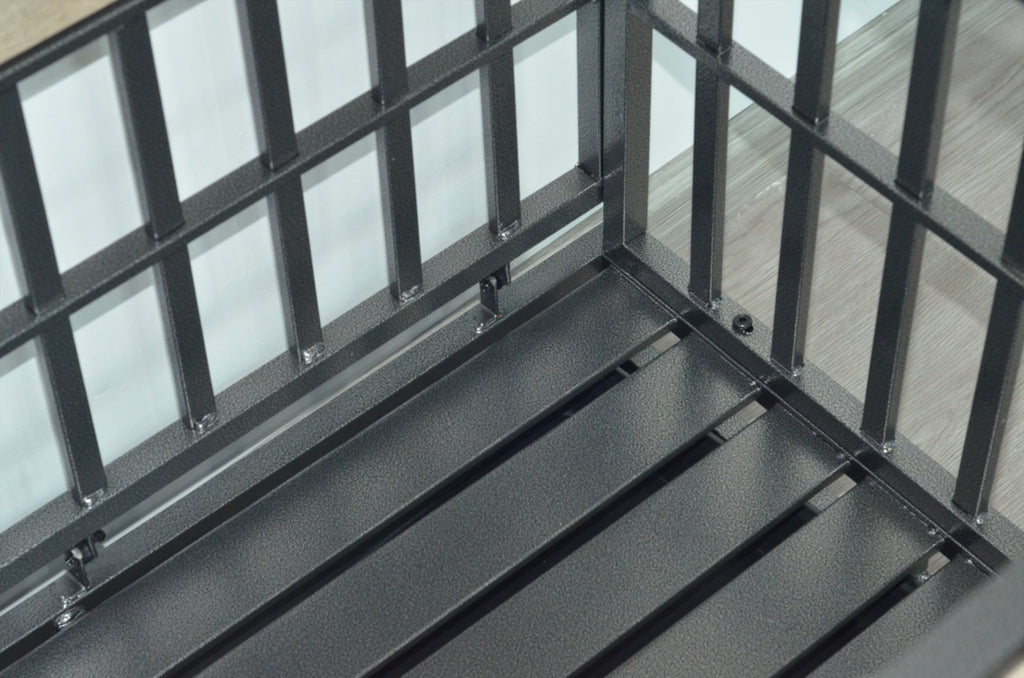 46in Heavy Duty Dog Crate, Furniture Style Dog Crate With Removable Trays And Wheels For High Anxiety Dogs