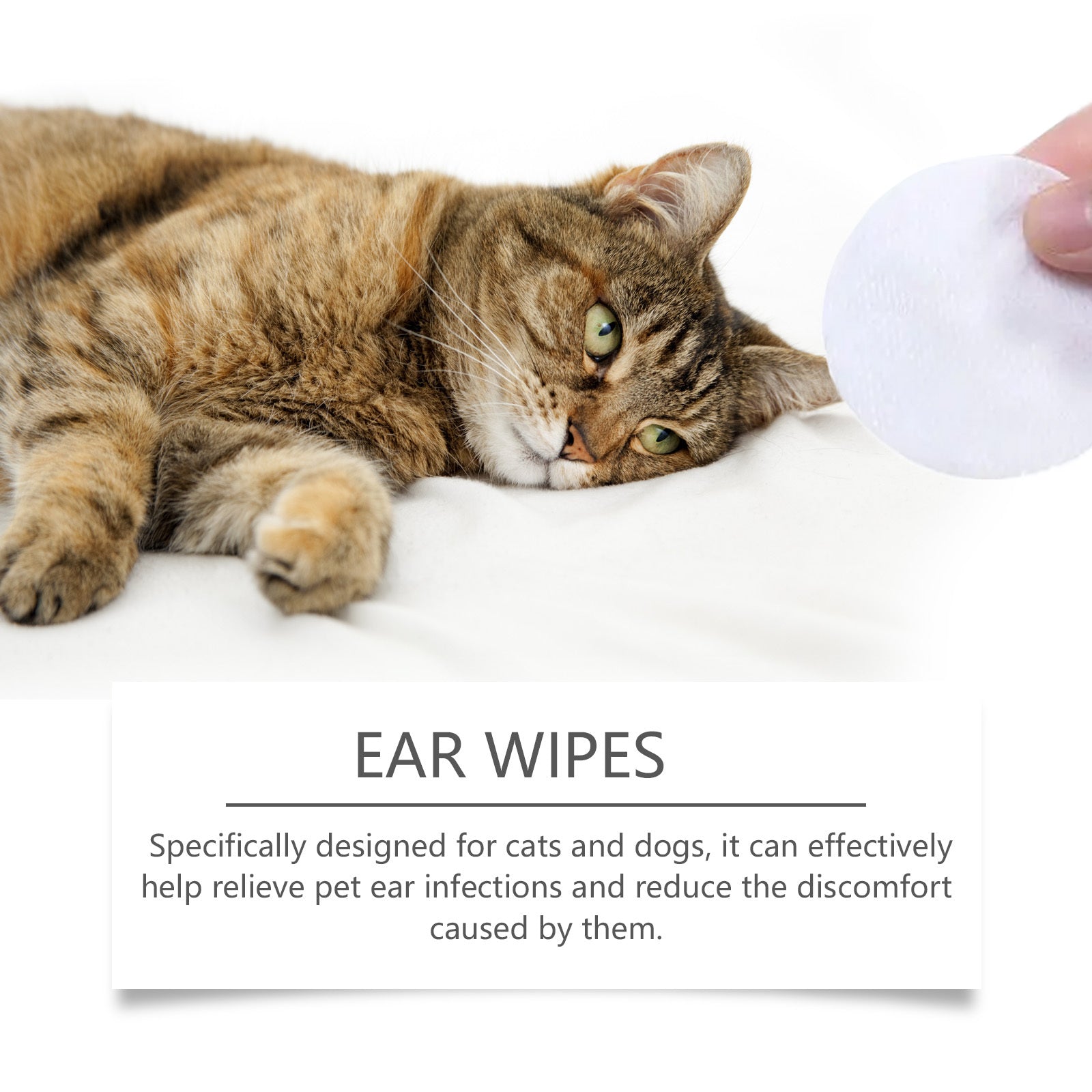 Ear Pads For Cats And Dogs Relieve Discomfort In The Pet Ear Canal And Clean Earwax