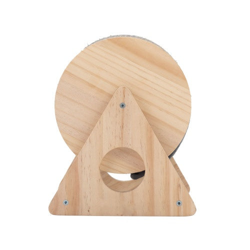 Wooden Cat Scratch Post – Rotating Toy with Bell