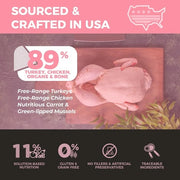 FURRY WONDER Freeze Dried Dog Food, Turkey & Chicken, 16 Oz, Grain-Free, High Protein, Complete Meal Or Topper, Immune Boost, USA Made