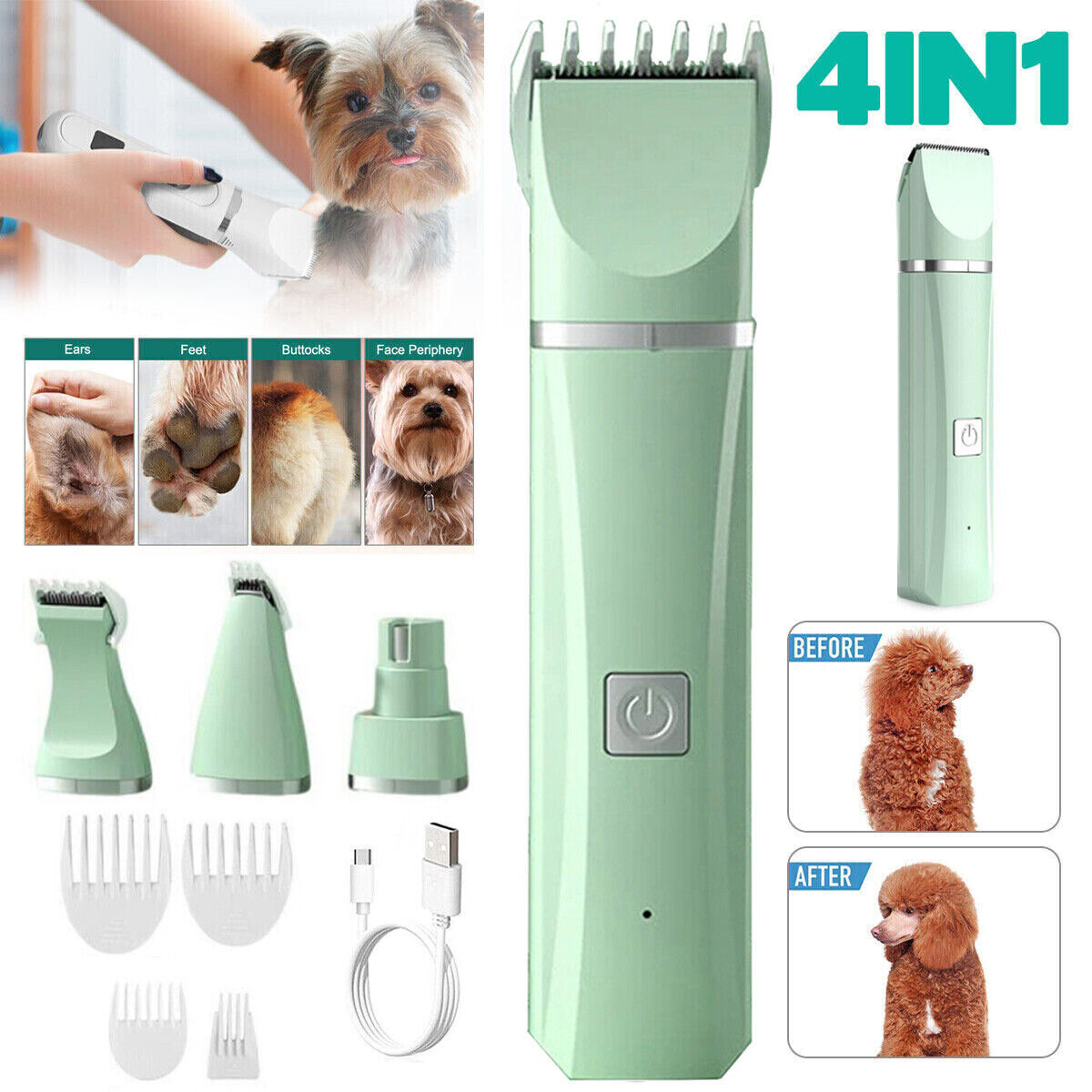 4X Pet Clippers – Cordless Grooming Trimmer Kit