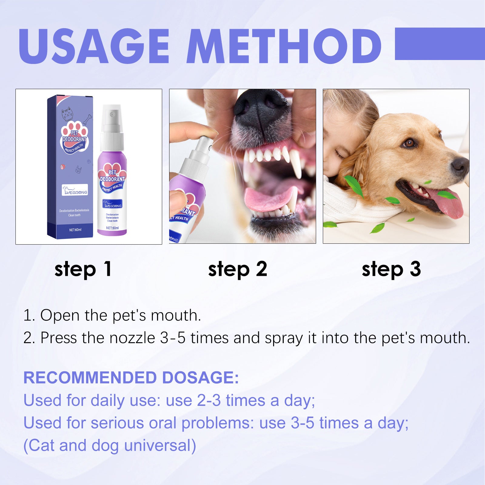 Dog & Cat Deodorant Spray – Breath Freshener
