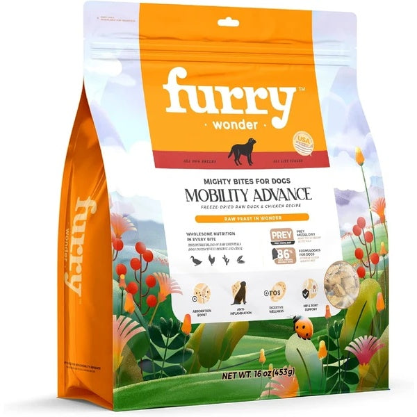 FURRY WONDER Freeze Dried Dog Food, Turkey & Chicken, 16 Oz, Grain-Free, High Protein, Complete Meal Or Topper, Immune Boost, USA Made