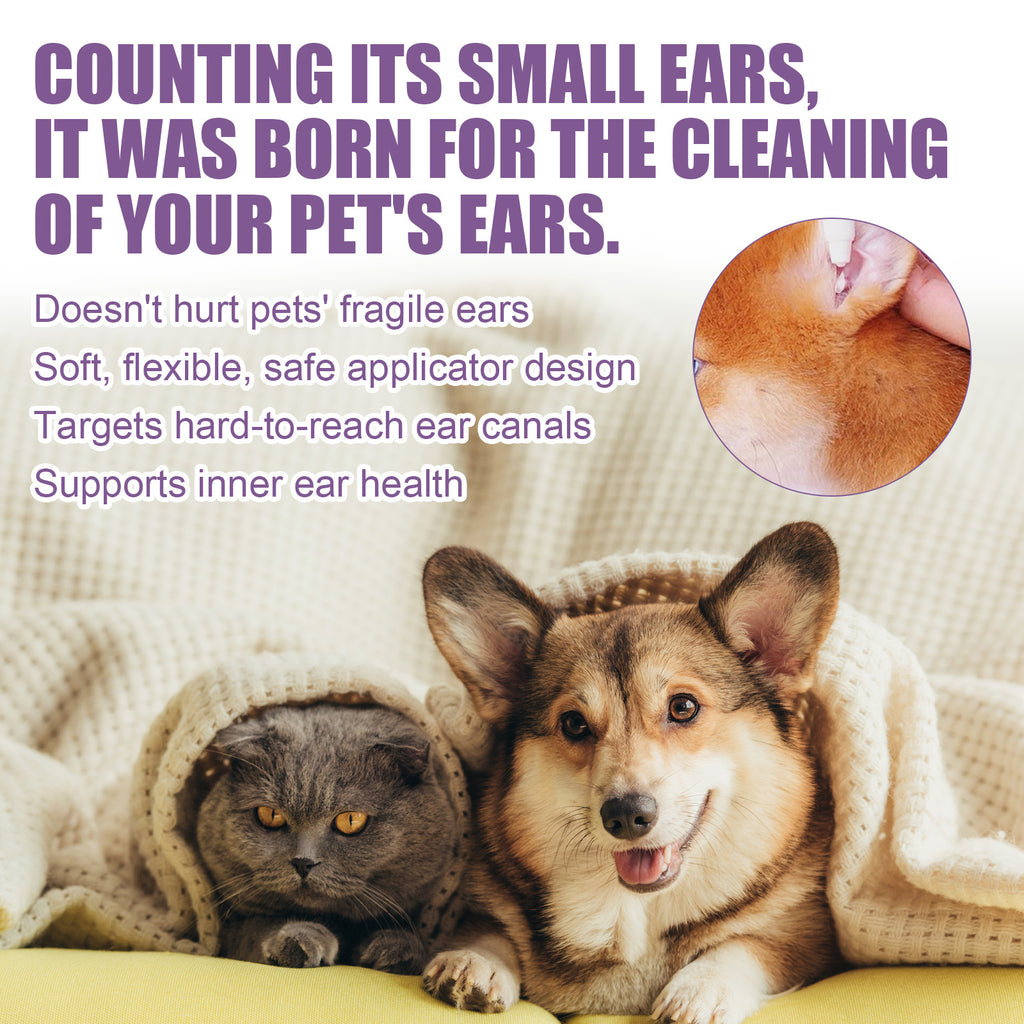 Cat & Dog Pet Ear Cleaner, Relieve Ear Canal Odor Cleaning Earwax Ear Cleansing Drops