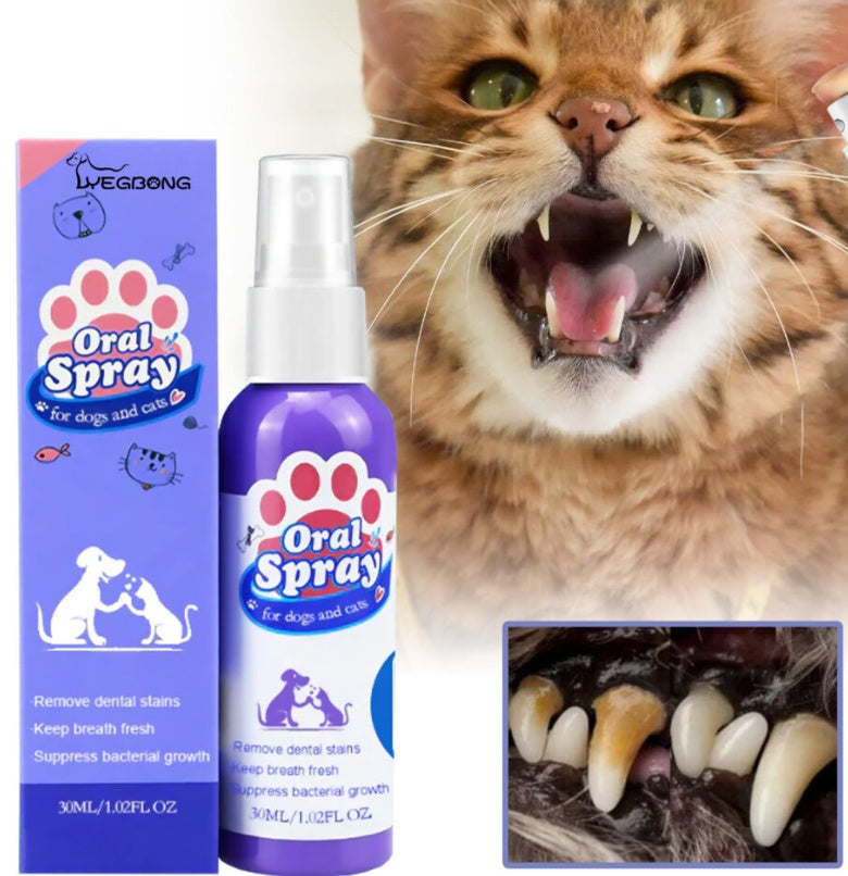 Dental Cleaning Spray For Cats And Dogs, Stain Removal, Fresh Breath Pet Oral Care Spray