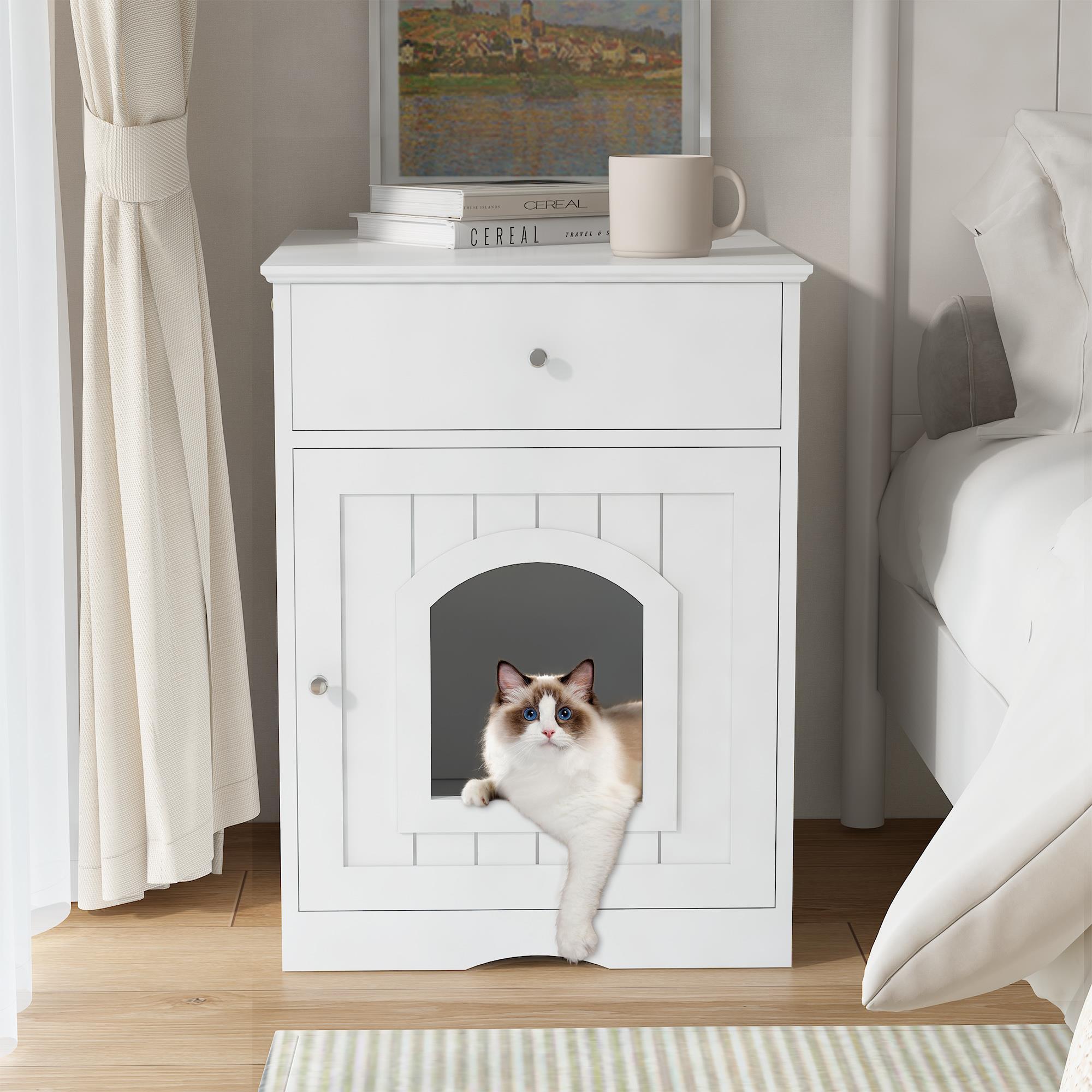 Wooden Pet Cage, Cat Home Bedside Table