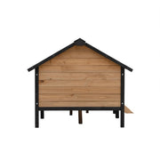 Outdoor Large Cabin Style Wooden Kennel With Porch