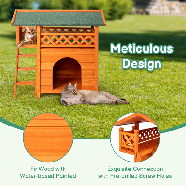 2-layer Fence, Green Asphalt Roof, Cat House