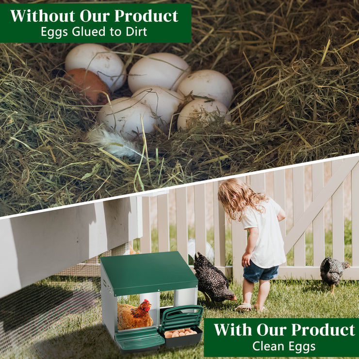 Pitched Roof House Iron-plastic Chicken Feeding