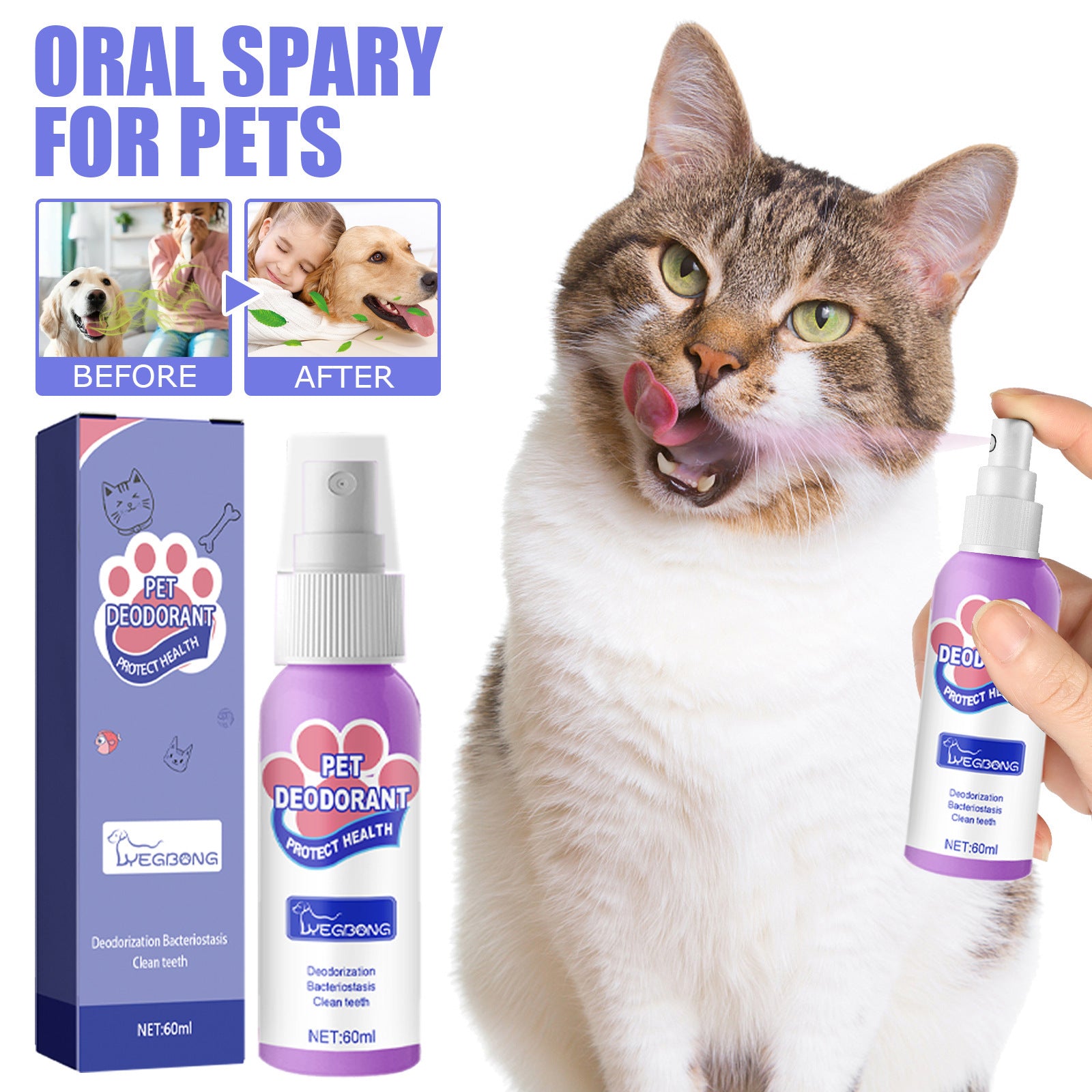 Dog & Cat Deodorant Spray – Breath Freshener