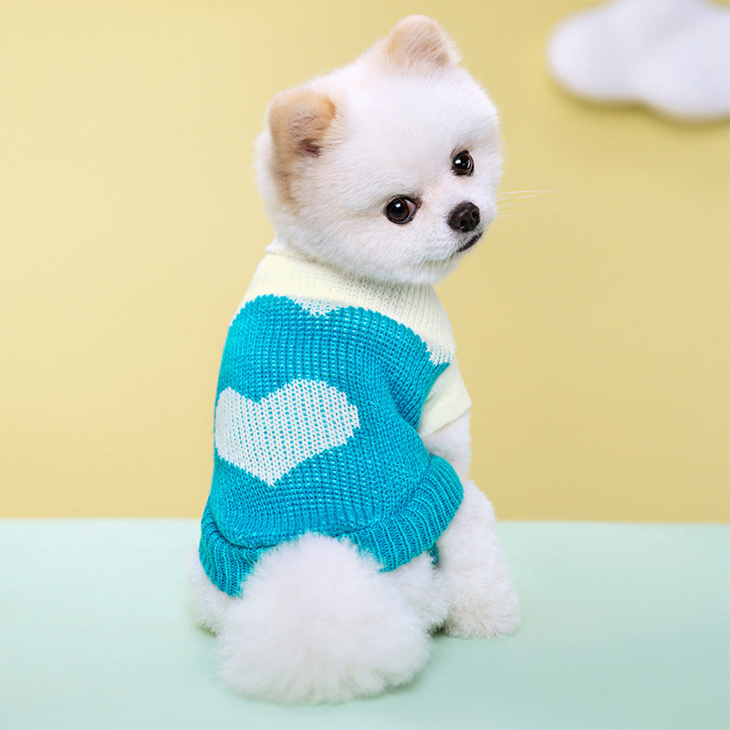 Pet Sweater – Striped Floral Knitted Wool