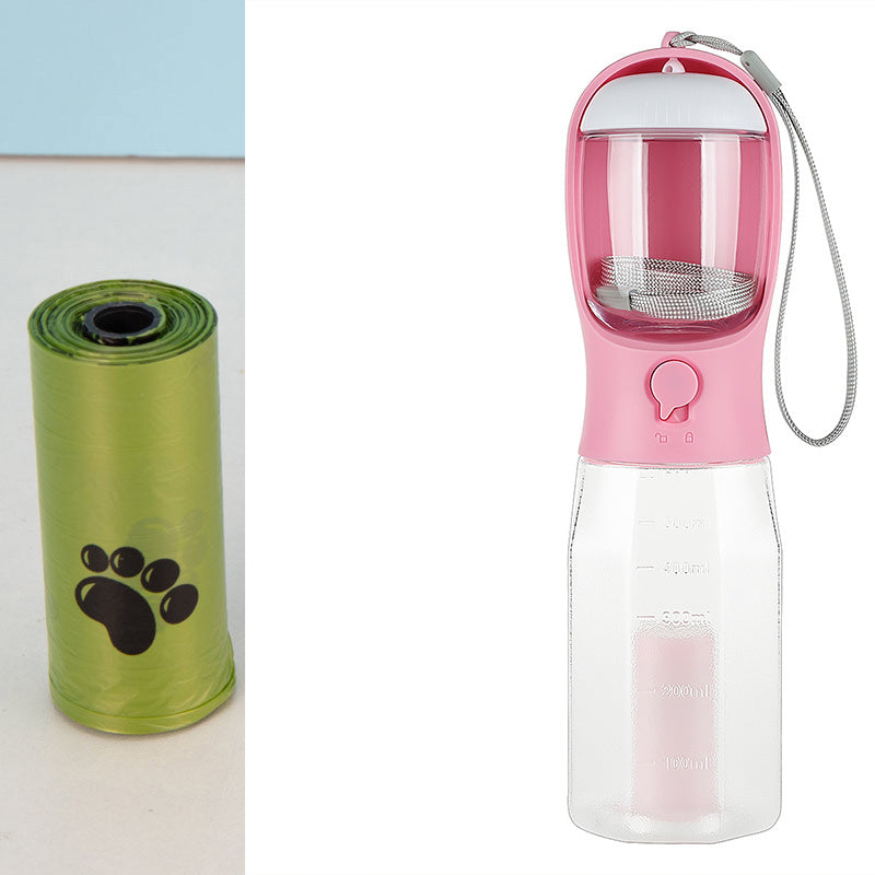 Pet Bottle – 3-in-1 Water, Food & Poop Dispenser