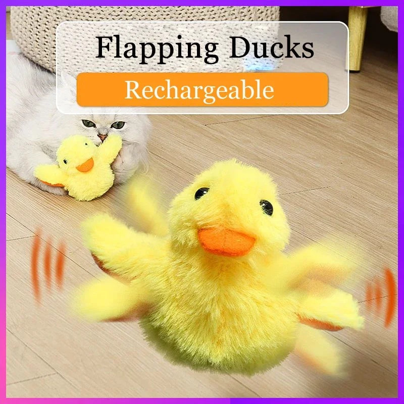 Flapping Duck Cat Toys Interactive Electric Bird Toys Washable Cat Plush Toy With Catnip Vibration Sensor Cats Game Toy Kitten