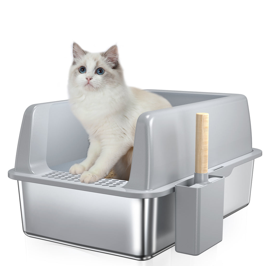 Cat Litter Box – Stainless Steel, Easy Clean