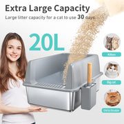 Cat Litter Box – Stainless Steel, Easy Clean