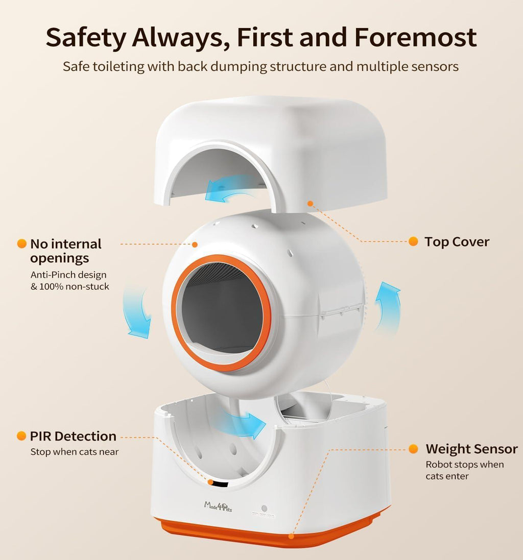 60L Automatic Cat Litter Box, Smart App Control, Deodorizing, Infrared Sensor, Suitable For Multiple Cats