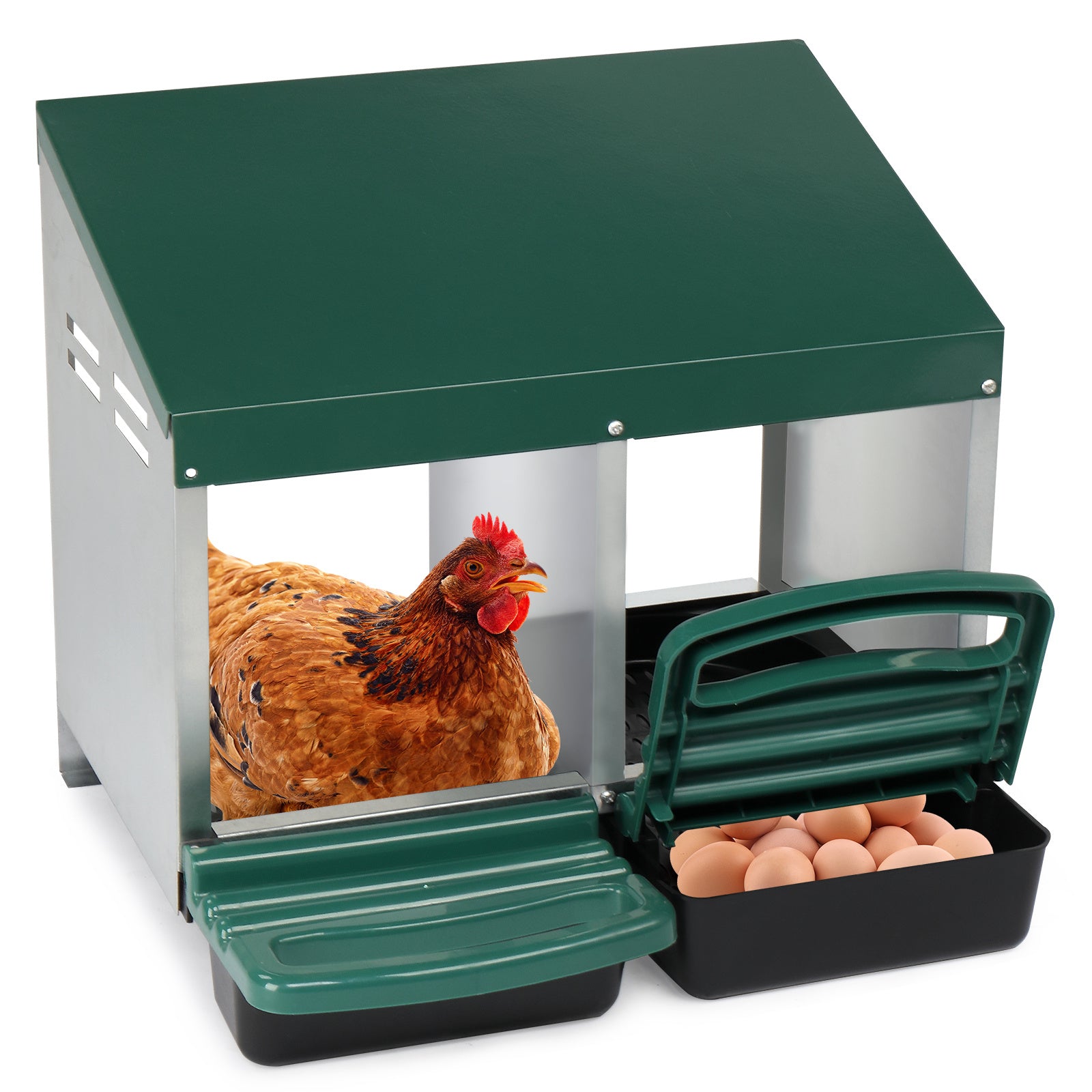 Pitched Roof House Iron-plastic Chicken Feeding