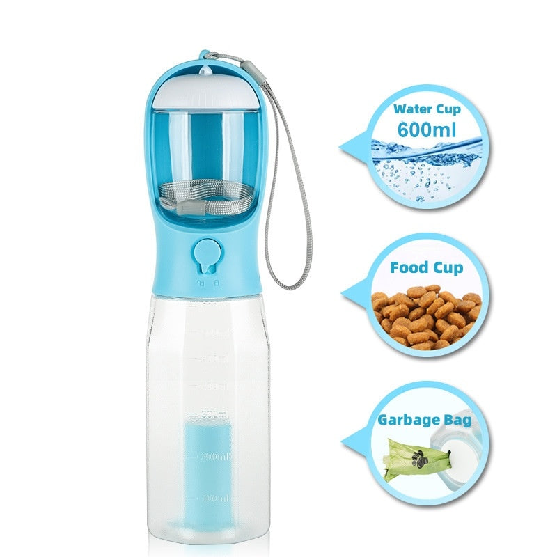 Pet Bottle – 3-in-1 Water, Food & Poop Dispenser