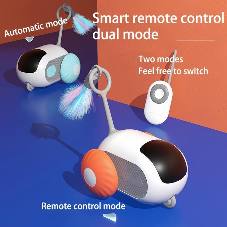 Exciting Interactive Cat Toy Car - Smart RemoteControl, Fun Feather Chase, Dynamic ElectricKitten Plaything For Active Exercise & Learningsmart Dogtoy Catrobot Toy Indoor Cattoy