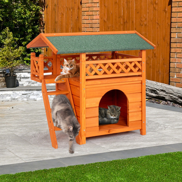 2-layer Fence, Green Asphalt Roof, Cat House
