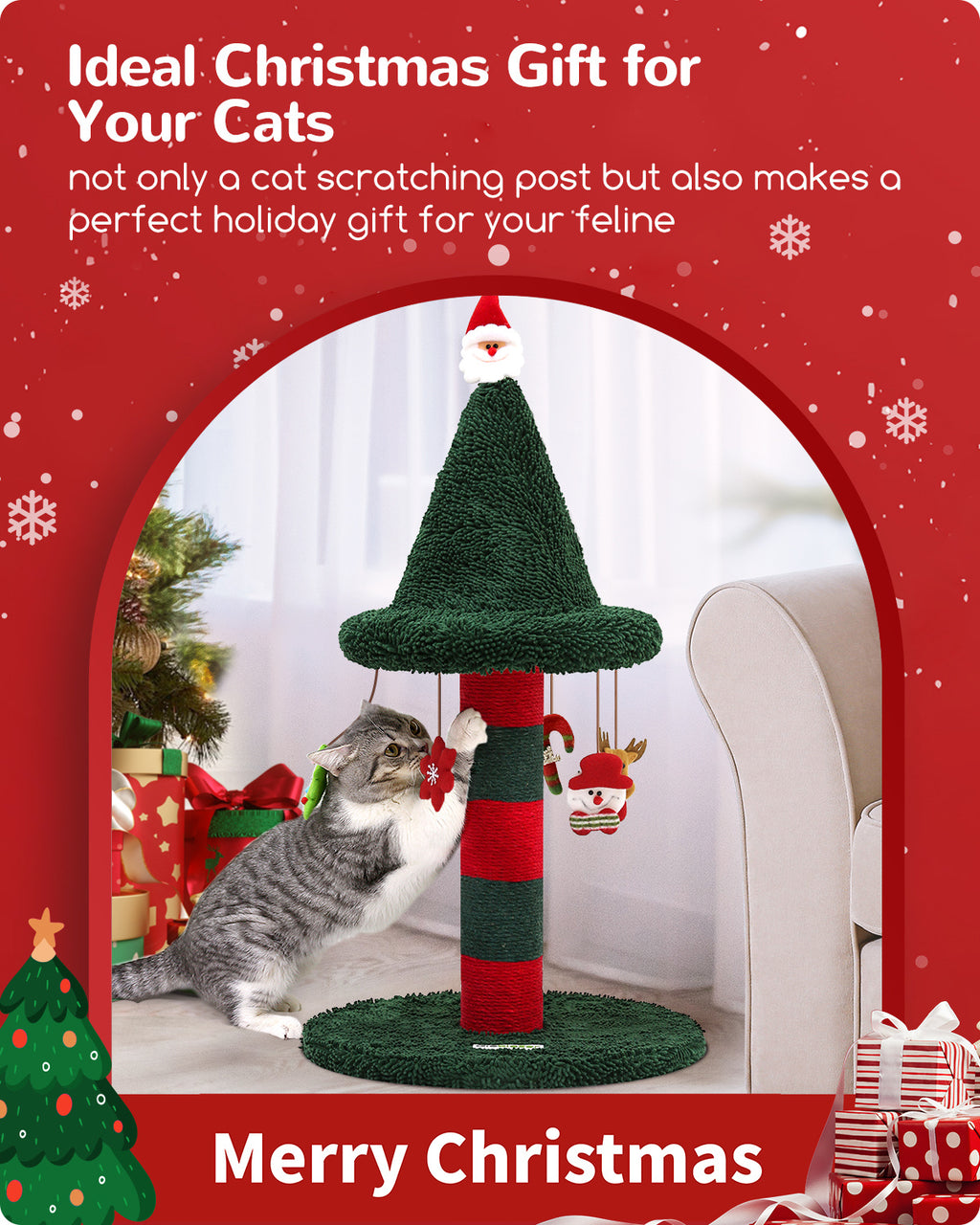 31 Inch Christmas Style Cat Scratch Post